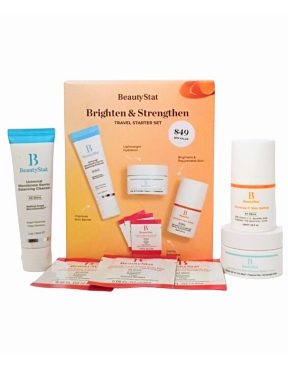NEW BeautyStat Brighten & Strengthen Travel Starter Set NIB